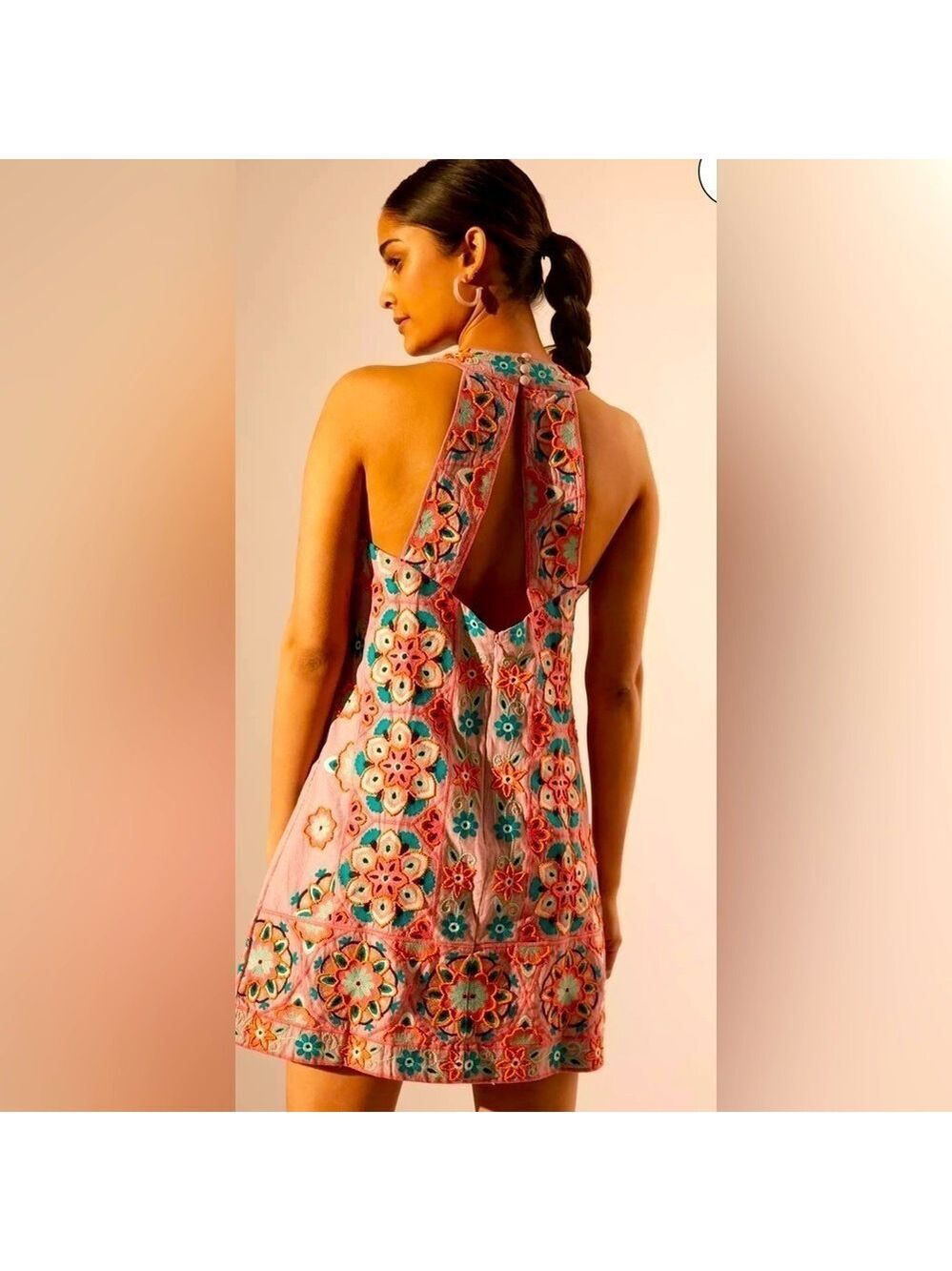 NEW Rare Anthropologie Statement Beaded Embroidered Floral Evening Dress Size 2 - Picture 4 of 15